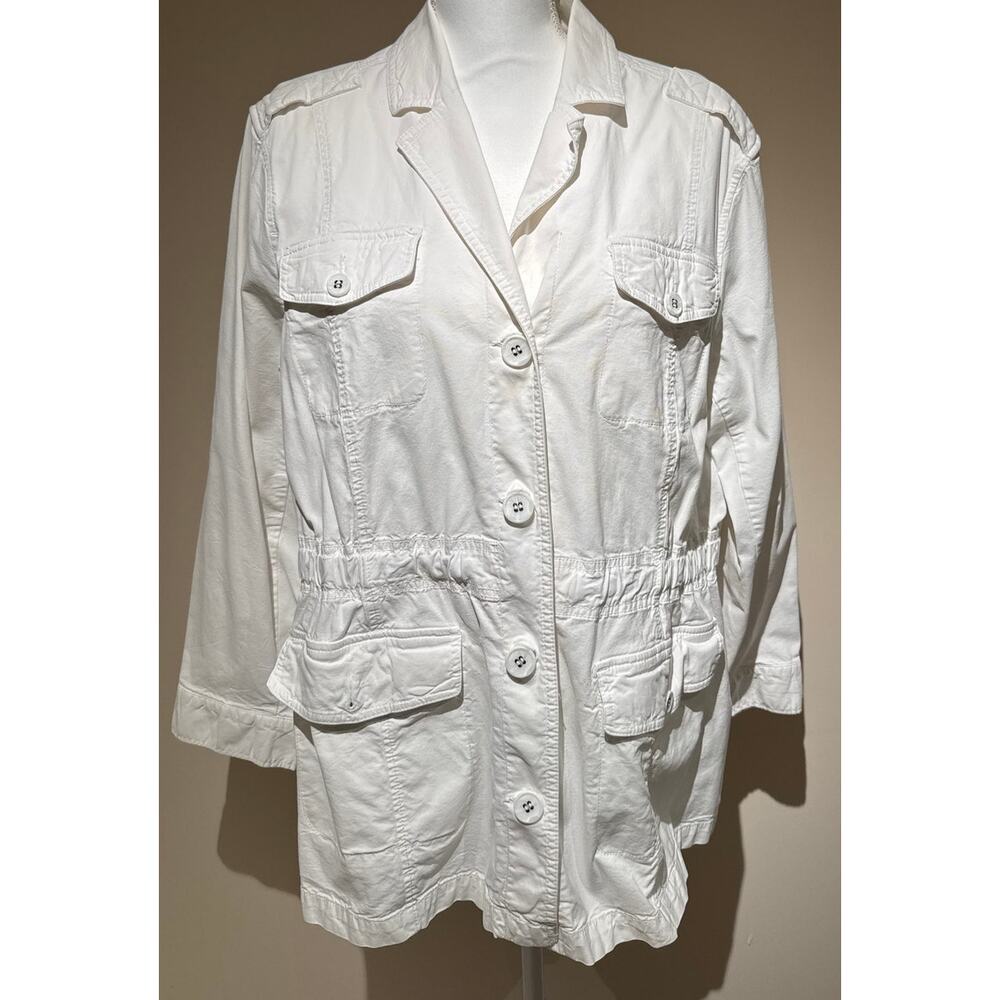 Talbots White‎ Windbreakere Jacket Size 2X